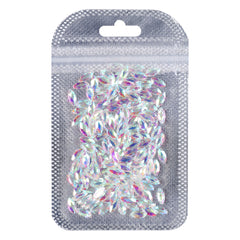 Navette Shape Crystal Ab Unfoiled Flat Back Fancy Rhinestones