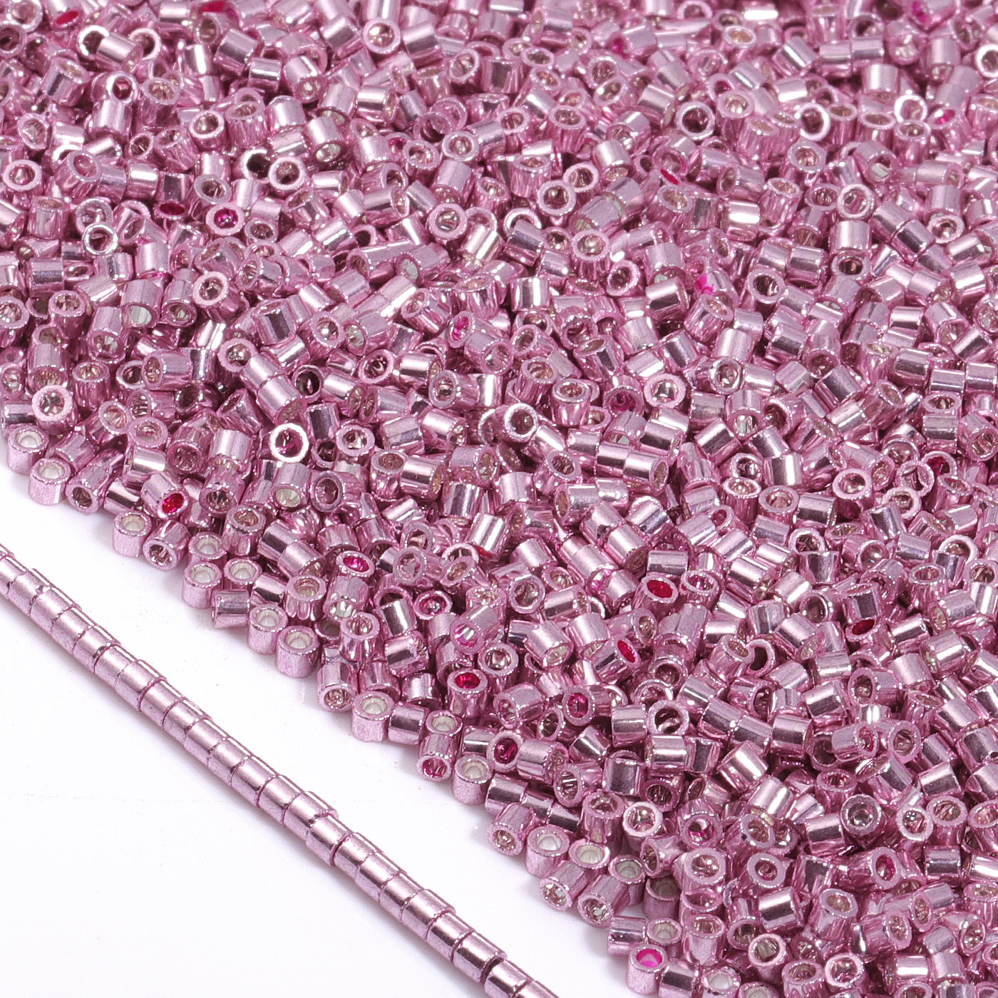 Metallic Pink Luster Color Hight Quality Glass Cylinder Seed Beads 1.6 MM Size JS3013