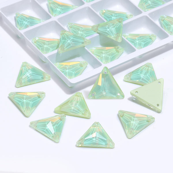 Light Azore AM Triangle Shape High Quality Glass Sew-on Rhinestones WholesaleRhinestone