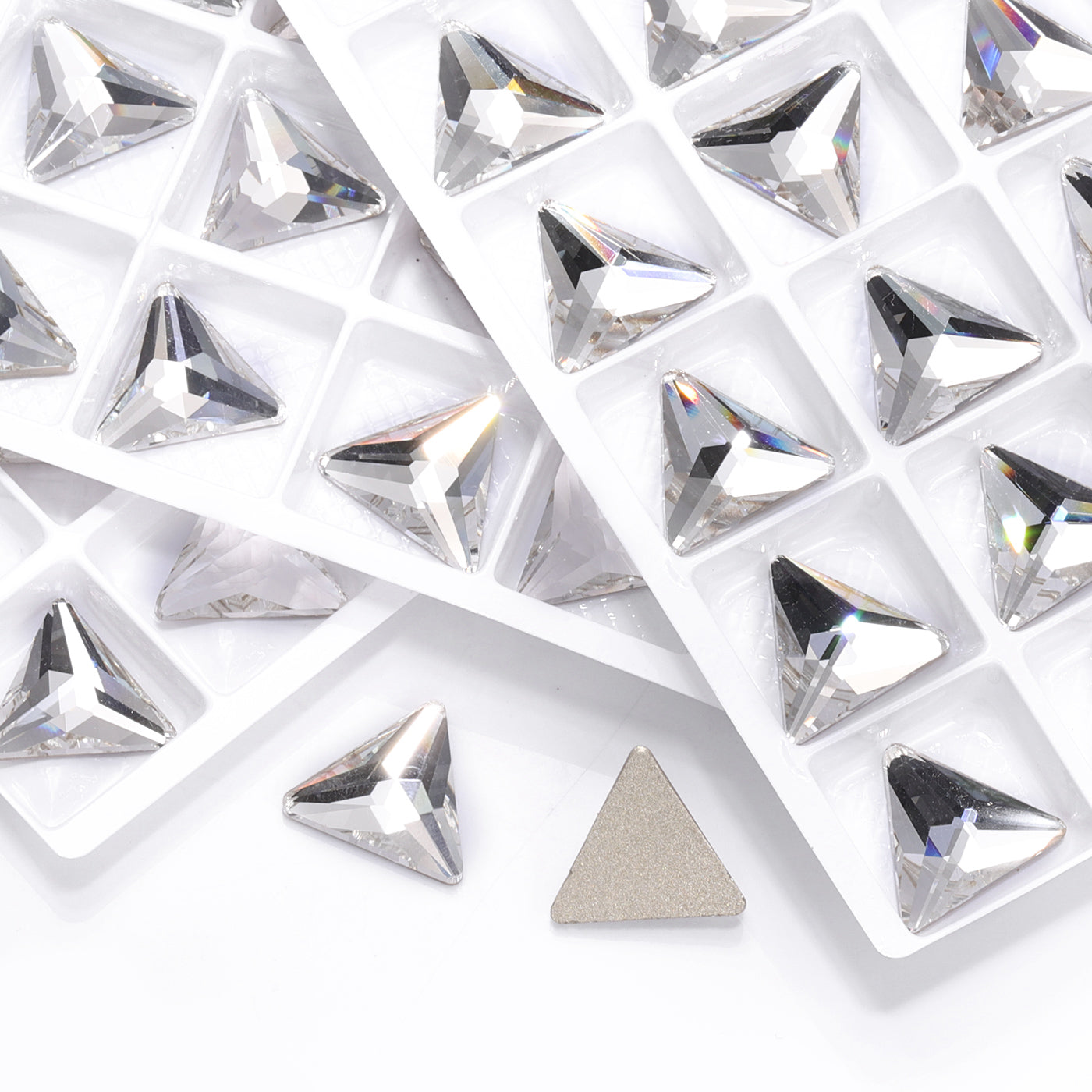 Crystal Rivoli Triangle Shape High Quality Glass Beveled Flat Back Rhinestones