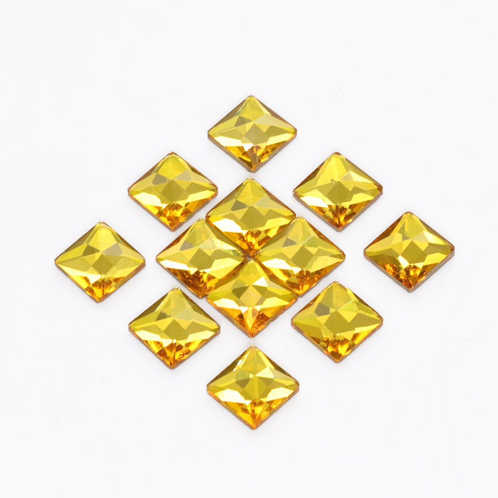 Square Shape Citrine Flat Back Fancy Rhinestones WholesaleRhinestone