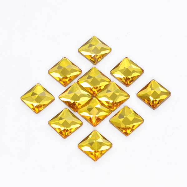 Square Shape Citrine Flat Back Fancy Rhinestones WholesaleRhinestone
