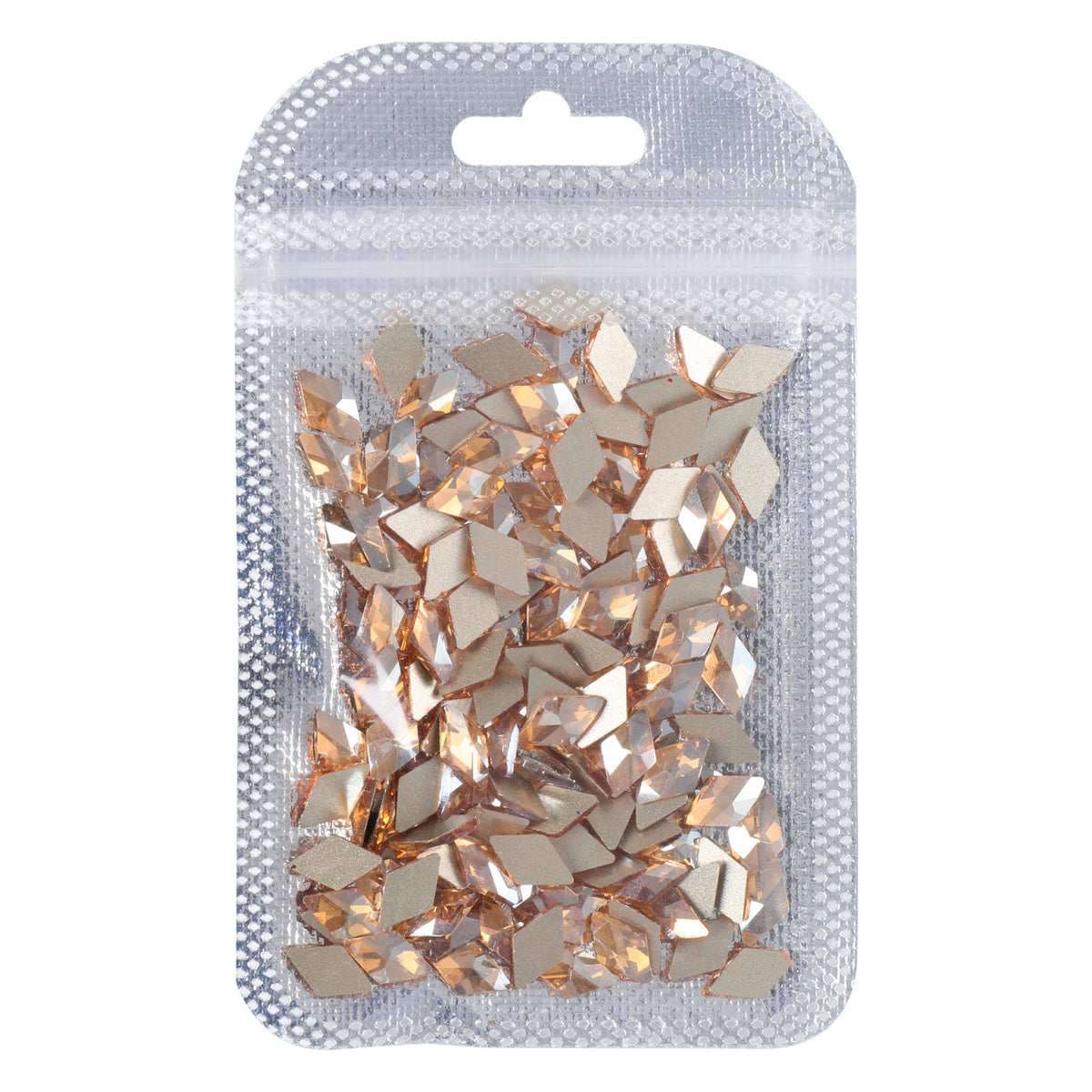 Rhombus Shape Golden Shadow Glass Flat Back Fancy Rhinestones