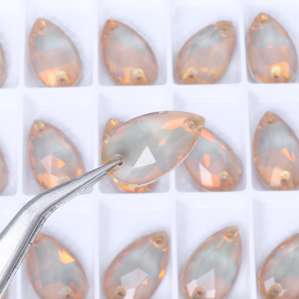 Silk AM Drop Shape High Quality Glass Sew-on Rhinestones WholesaleRhinestone