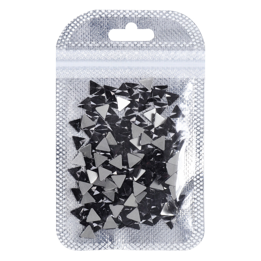 Triangle Shape Black Flat Back Fancy Rhinestones