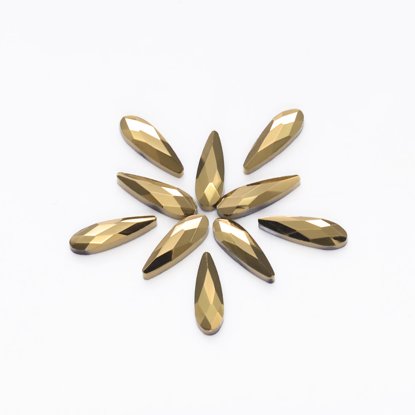 Raindrop Shape Aurum Flat Back Fancy Rhinestones WholesaleRhinestone