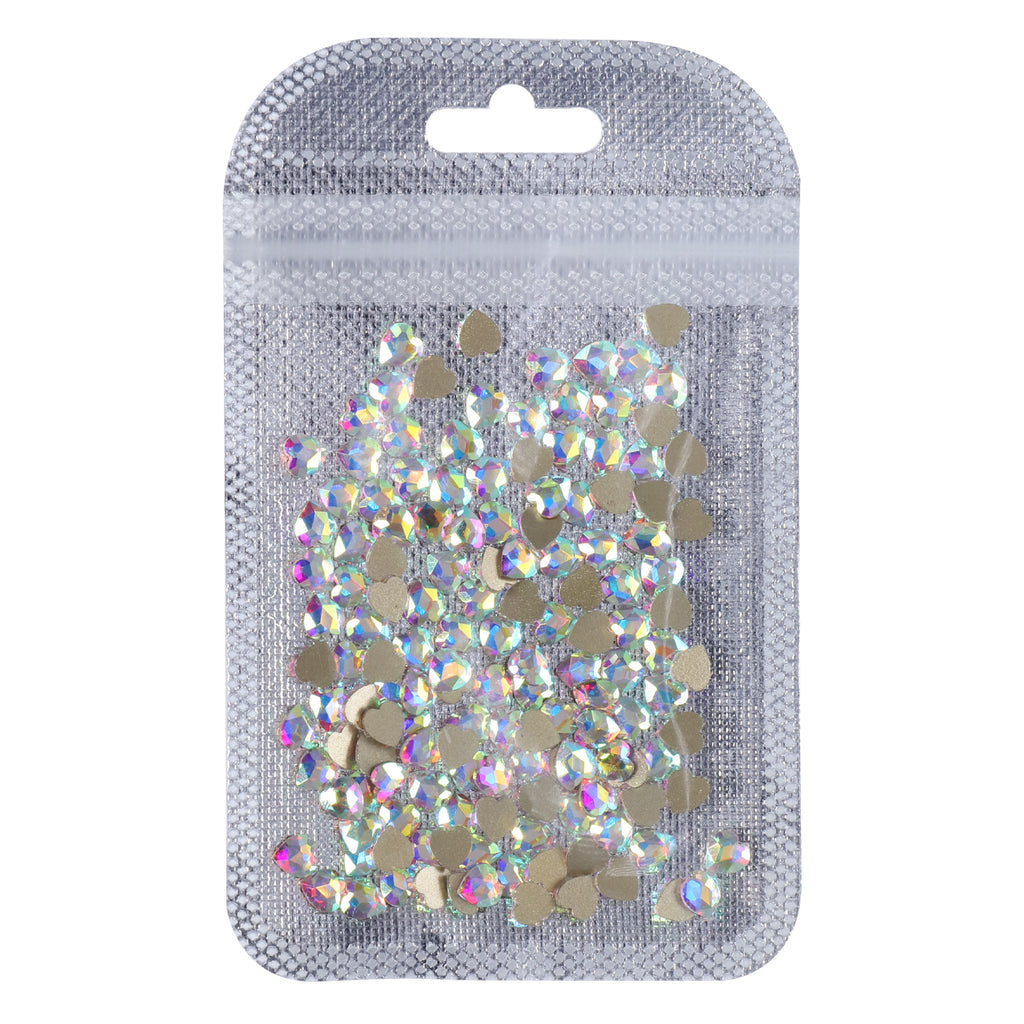 Heart Shape Crystal AB Glass Flat Back Fancy Rhinestones