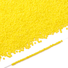 Opaque Frost Bright Yellow Color Hight Quality Glass Cylinder Seed Beads 1.6 MM Size BS1007