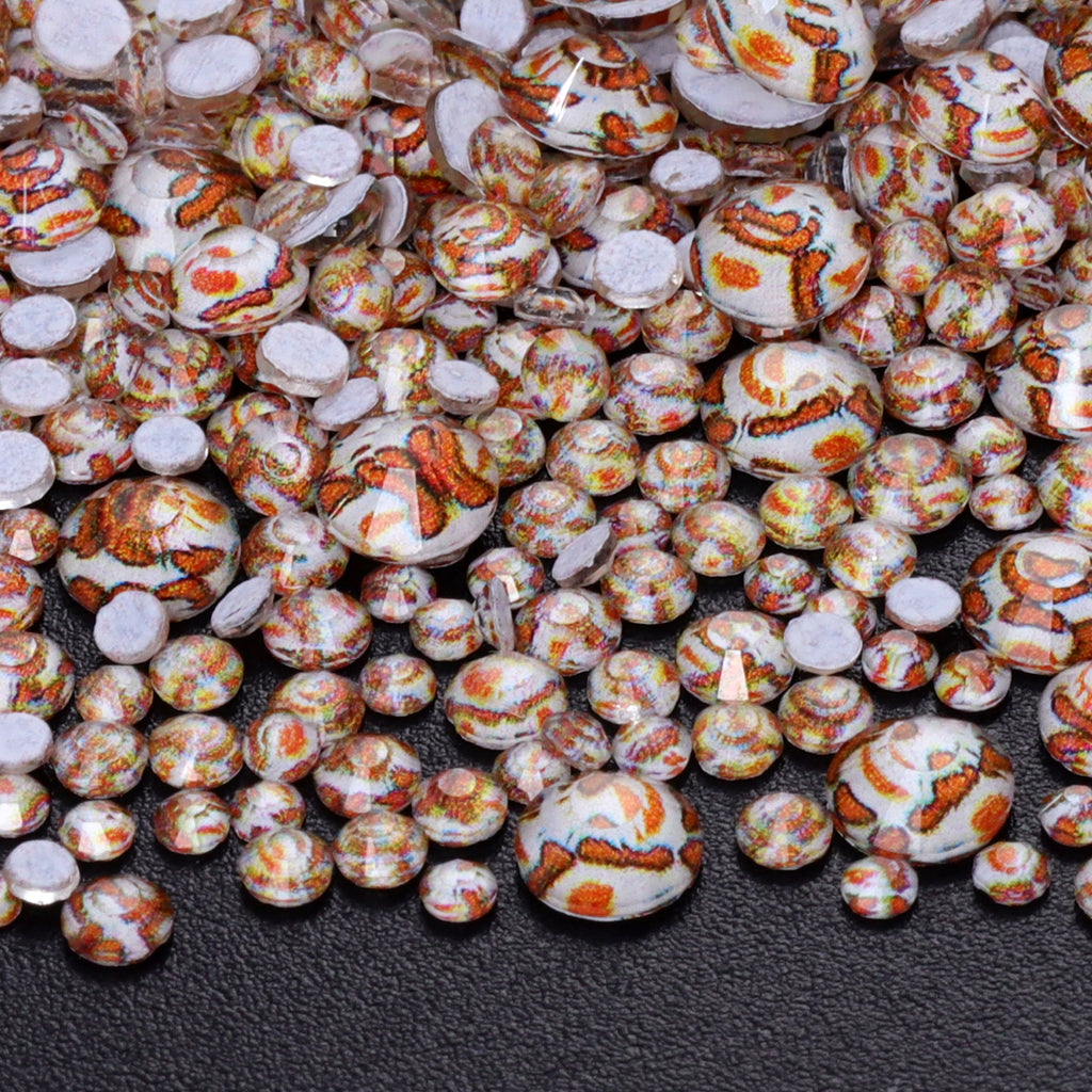 Mixed Sizes Crystal Leopard Grain Glass Flat Back Rhinestones For Nail Art WholesaleRhinestone