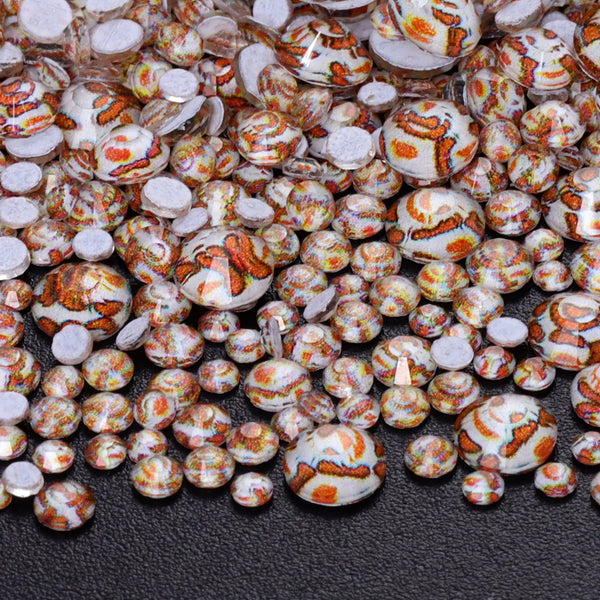 Mixed Sizes Crystal Leopard Grain Glass Flat Back Rhinestones For Nail Art WholesaleRhinestone