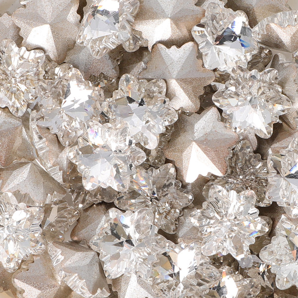 Crystal Snowflake Shape Glass Pointed Back Fancy Rhinestones WholesaleRhinestone