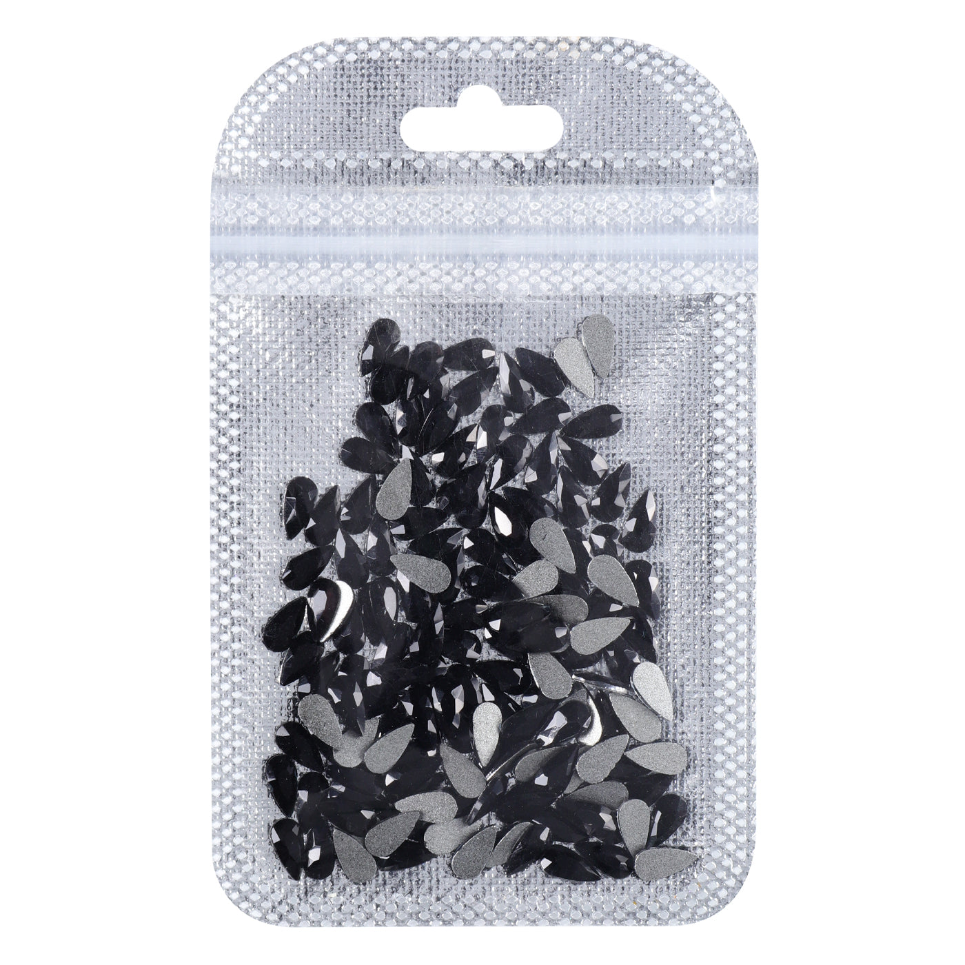 Raindrop Shape Black Flat Back Fancy Rhinestones
