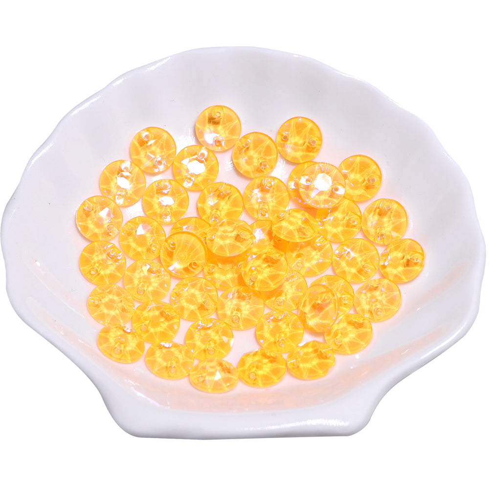 Electric Neon Sunflower XIRIUS Round Shape High Quality Glass Sew-on Rhinestones WholesaleRhinestone