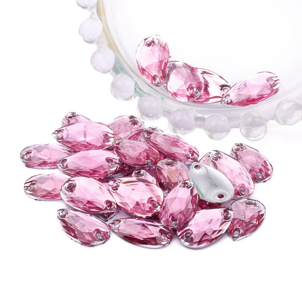 Drop Pink Resin Sew-on Rhinestones For Dance Costume WholesaleRhinestone
