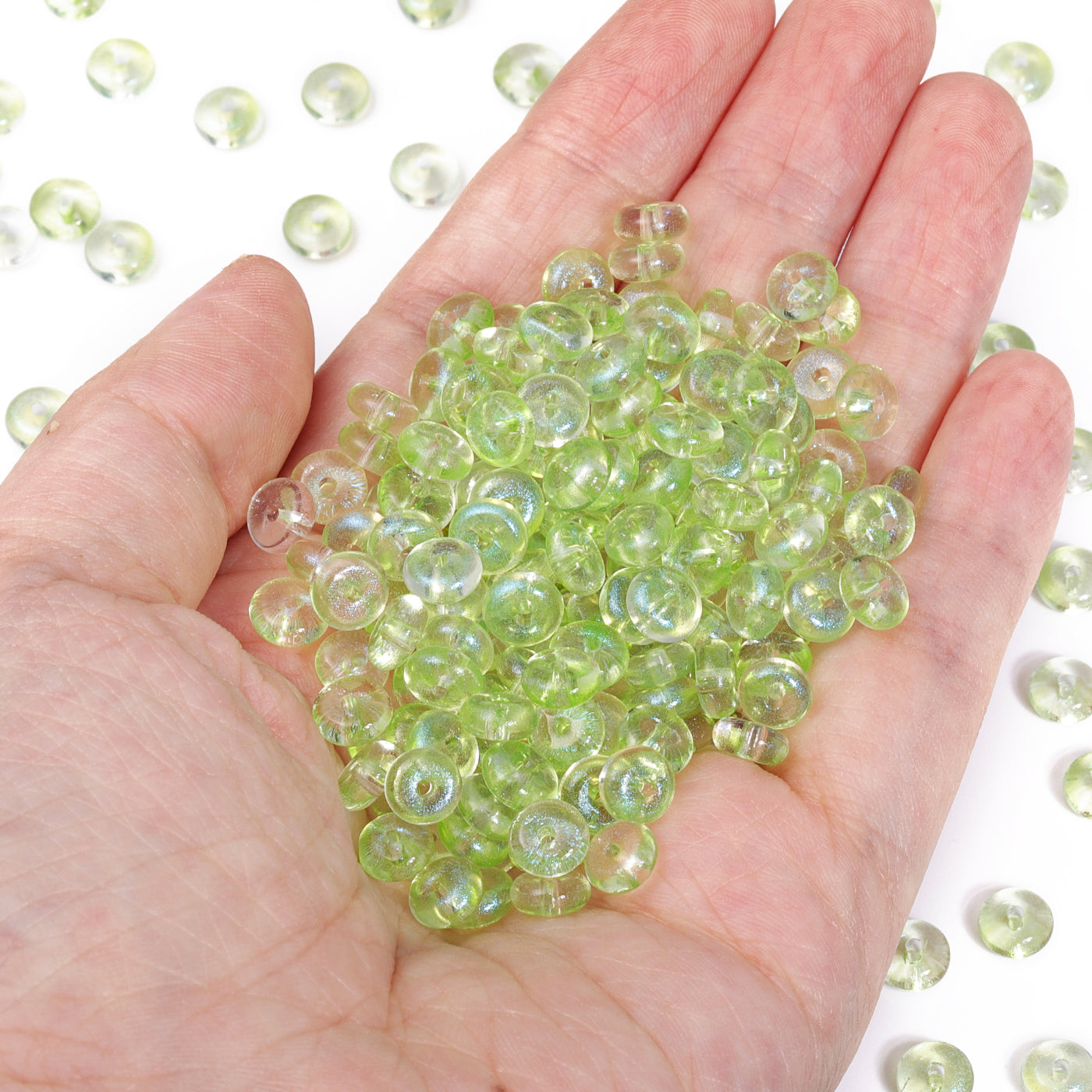 TMTG003 Transparent Candy Series Lucky Buckle Shape Glass Seed Beads Secondary image