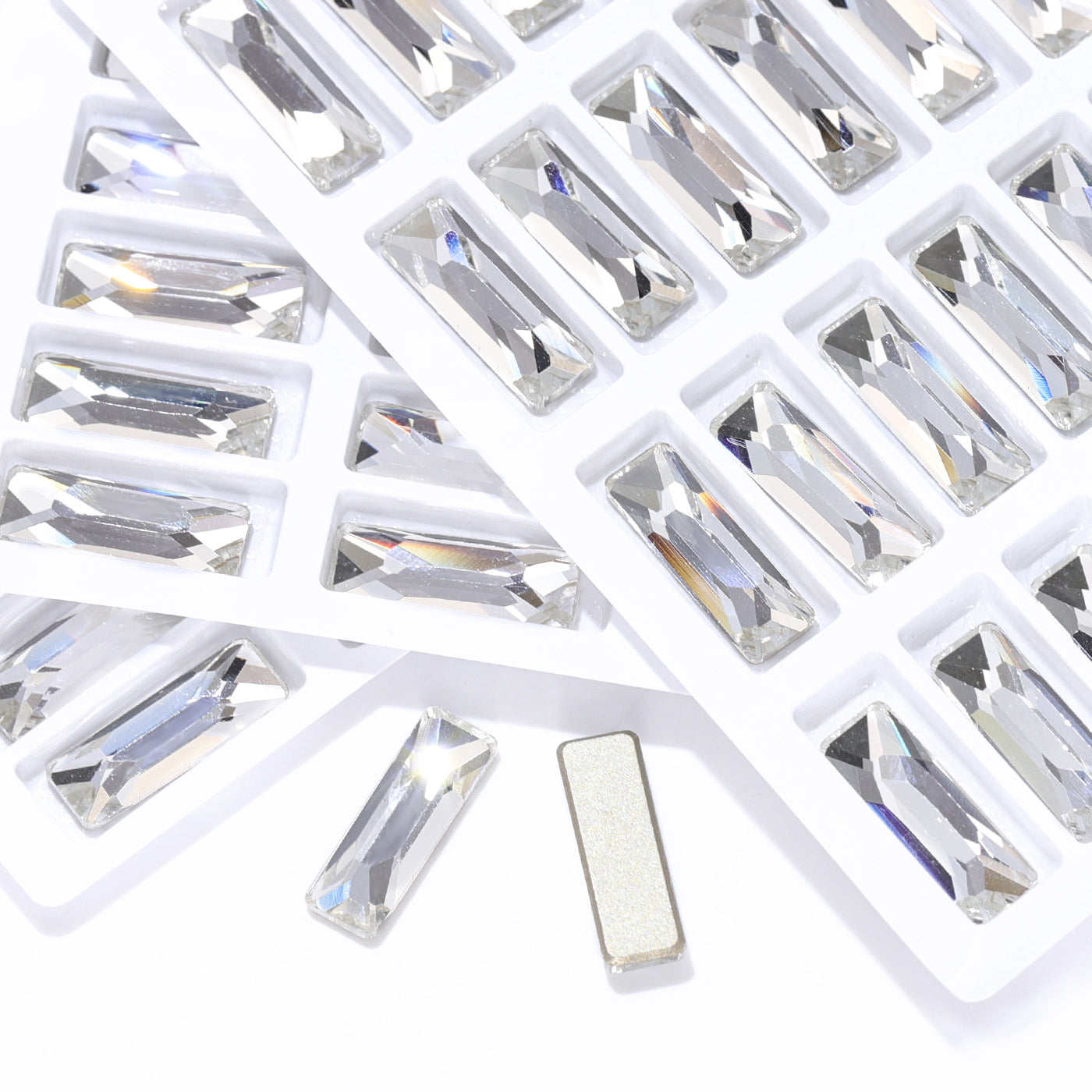 Baguette cosmica cristallina a forma di vetro di alta qualità con strass back flatbero smussati