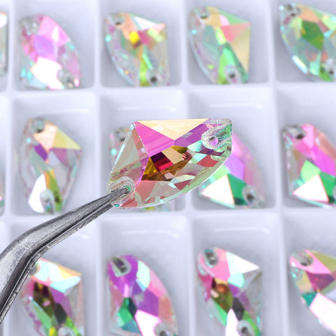 Crystal Phantom Galactic Shape High Quality Glass Sew-on Rhinestones
