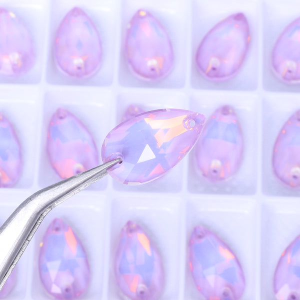 Lavender AM Drop Shape High Quality Glass Sew-on Rhinestones WholesaleRhinestone