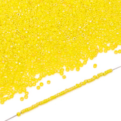 Opaque Rainbow Bright Yellow Color Hight Quality Glass Cylinder Seed Beads 1.6 MM Size BS1010