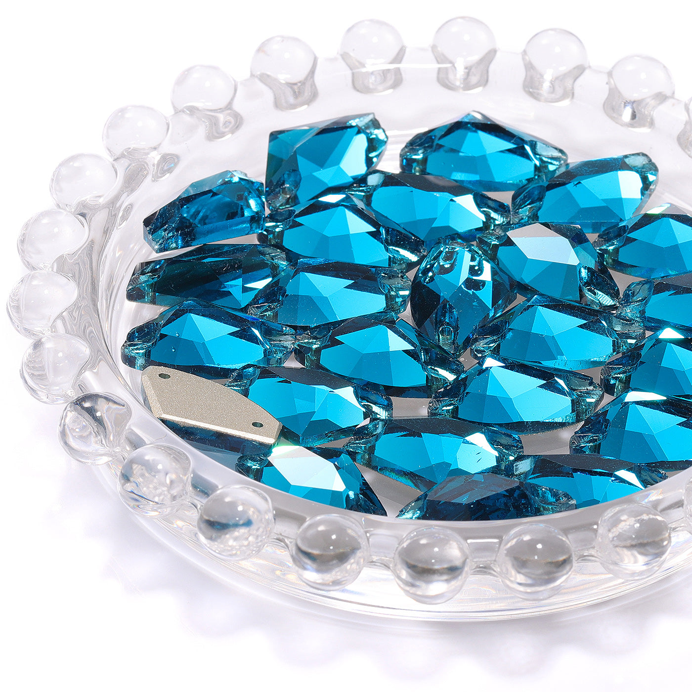 Indicolite Galactic Shape High Quality Glass Sew-on Rhinestones WholesaleRhinestone