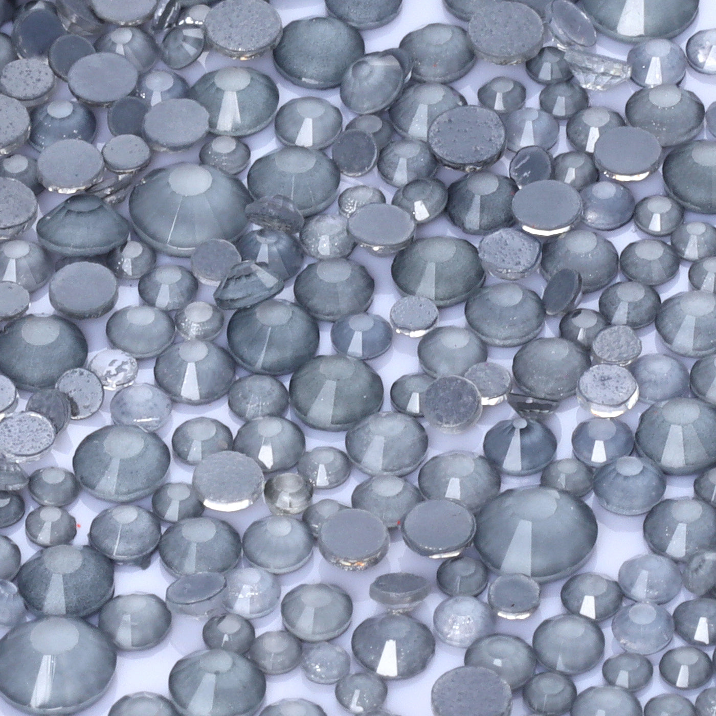 Mixed Sizes Mocha Neon Lt Gray Glass Flat Back Rhinestones For Nail Art WholesaleRhinestone