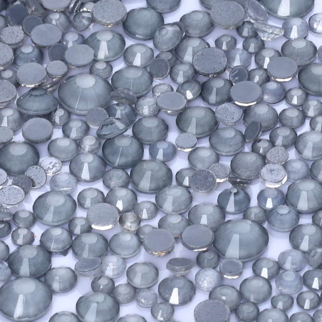 Mixed Sizes Mocha Neon Lt Gray Glass Flat Back Rhinestones For Nail Art WholesaleRhinestone
