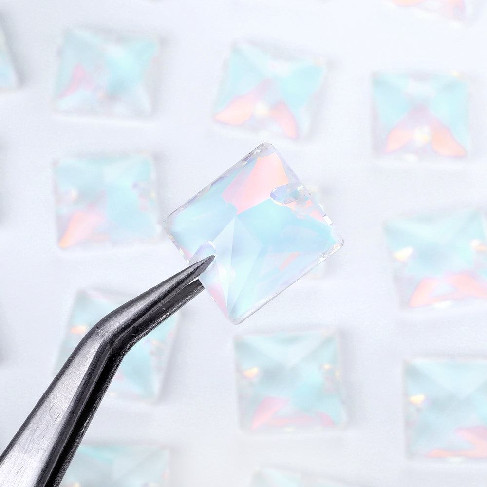 Crystal AM Square Shape High Quality Glass Sew-on Rhinestones WholesaleRhinestone