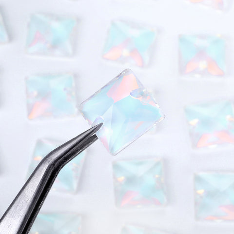 Crystal AM Square Shape High Quality Glass Sew-on Rhinestones