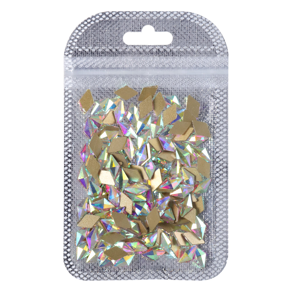 Rhombus Shape Crystal AB Flat Back Fancy Rhinestones