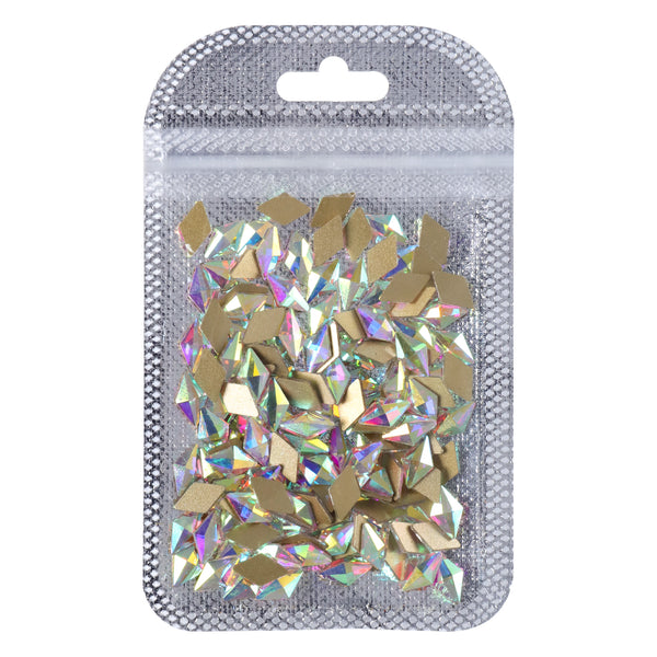 Rhombus Shape Crystal AB Flat Back Fancy Rhinestones