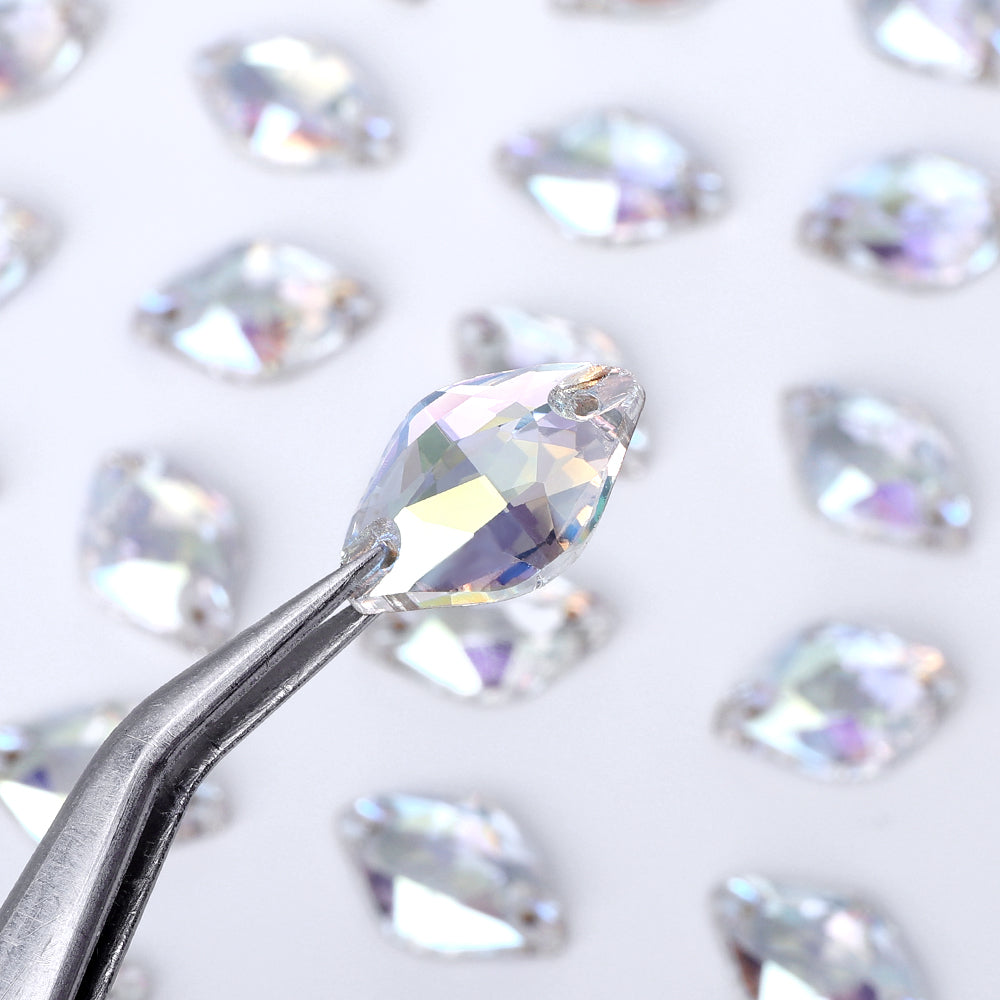 Crystal Transmission Lemon Shape High Quality Glass Sew-on Rhinestones WholesaleRhinestone