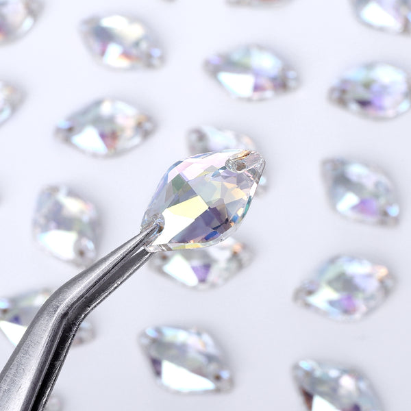Crystal Transmission Lemon Shape High Quality Glass Sew-on Rhinestones WholesaleRhinestone
