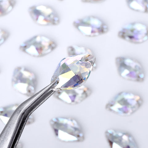 Crystal Transmission Lemon Shape High Quality Glass Sew-on Rhinestones