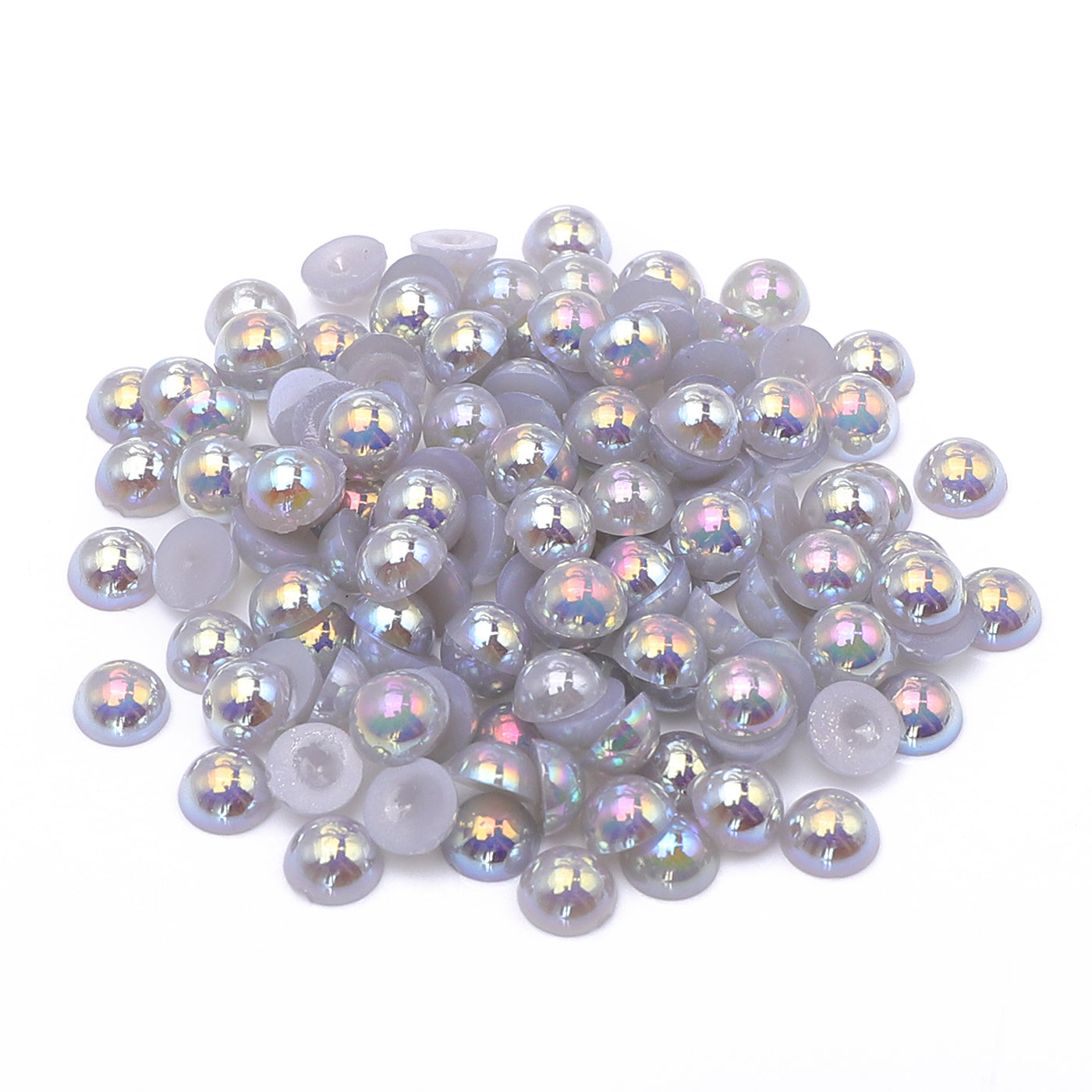 Light Silver Gray AB Resin Flat Back Pearls Multi Sizes WholesaleRhinestone