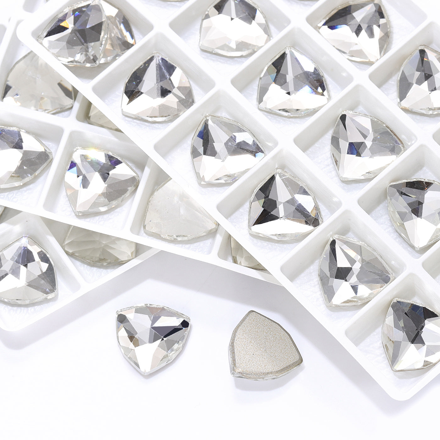 Crystal Trilliant Shape High Quality Glass Beveled Flat Back Rhinestones
