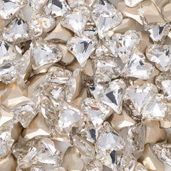 Sweet Heart Shape Crystal Glass Pointed Back Fancy Rhinestones