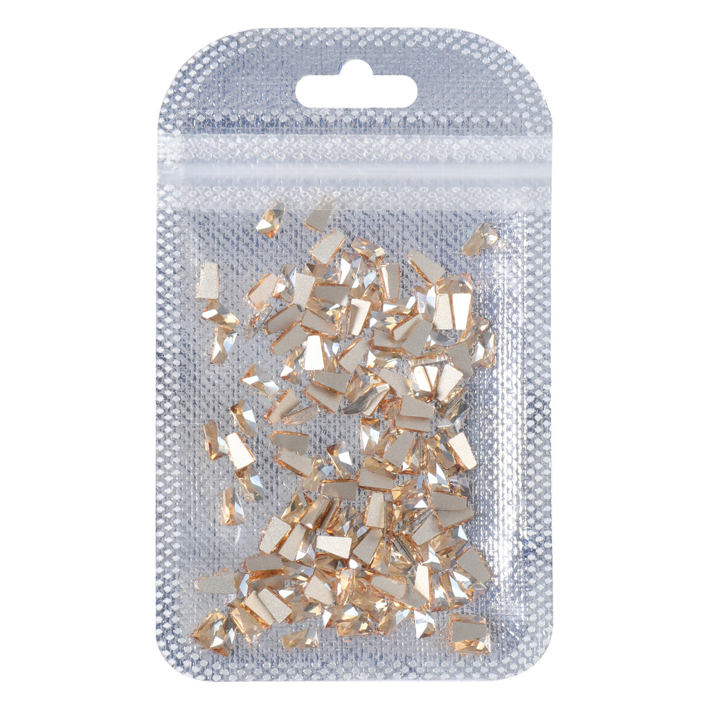 Trapezoid Shape Golden Shadow Flat Back Fancy Rhinestones