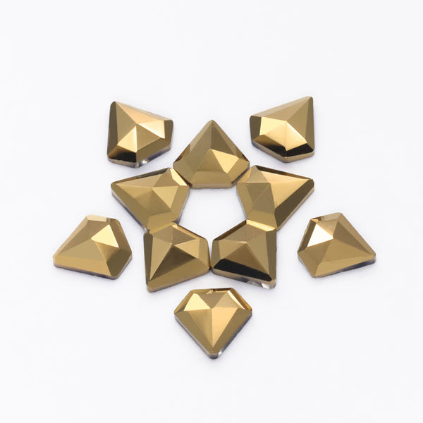 Diamond Shape Aurum Flat Back Fancy Rhinestones WholesaleRhinestone