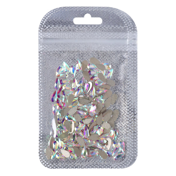 Raindrop Shape Crystal AB Flat Back Fancy Rhinestones