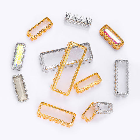 Princess Baguette Shape High-Quality Sew-on Nest Hollow Claw For Rhinestone Claw settings