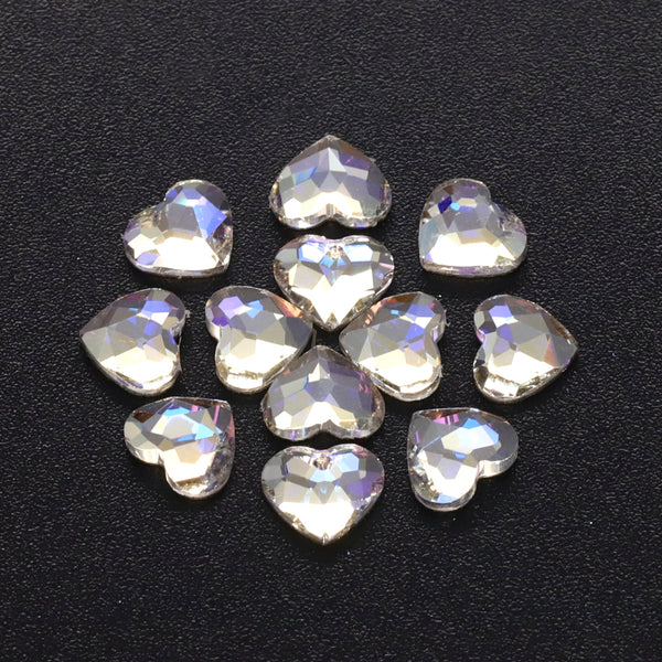 Heart Shape Blue Moonlight Flat Back Fancy Rhinestones WholesaleRhinestone