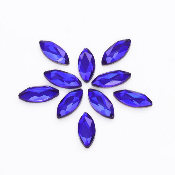 Navette Shape Sapphire Flat Back Fancy Rhinestones WholesaleRhinestone