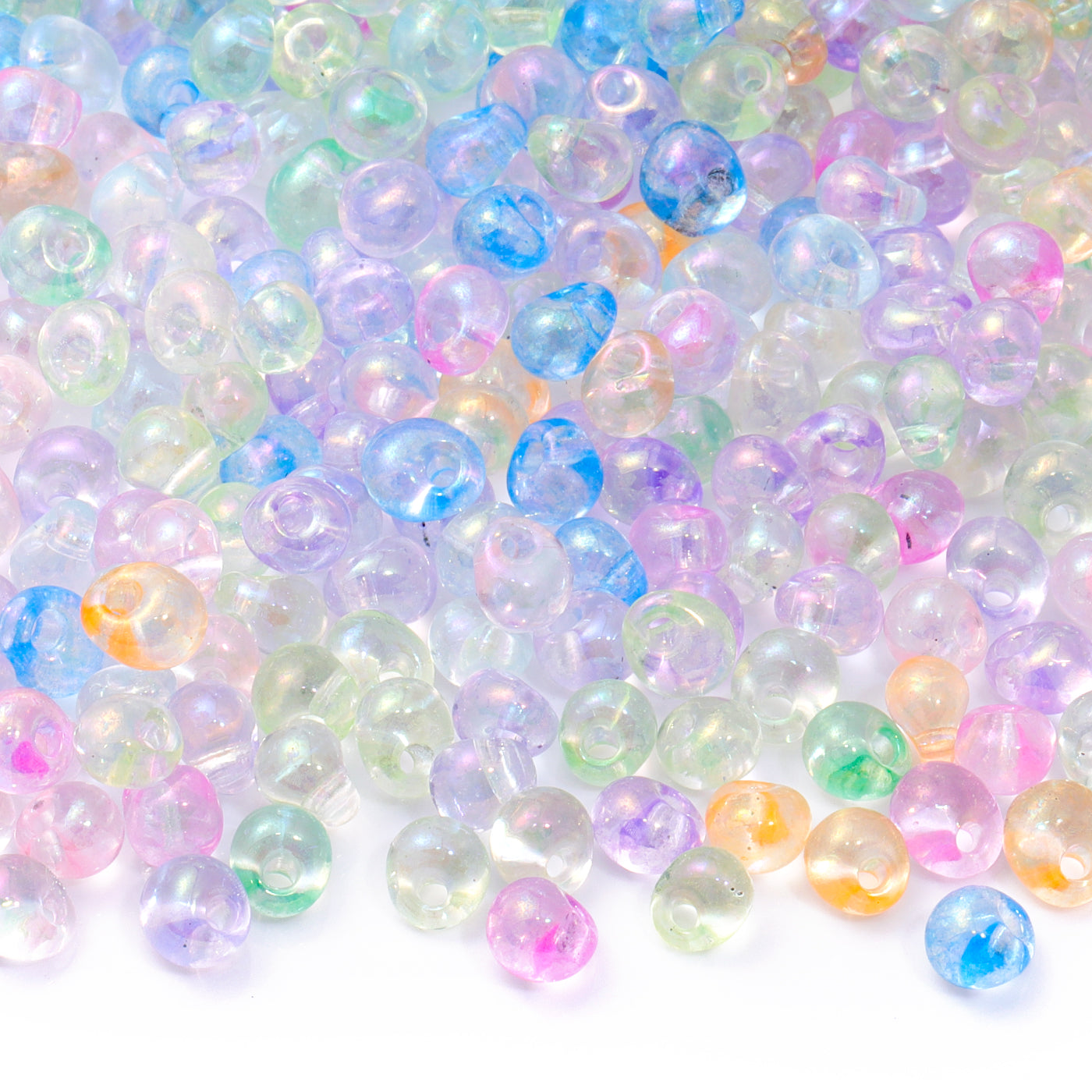 Various Colors Transparent AB Drop Shape Glass Seed Beads
