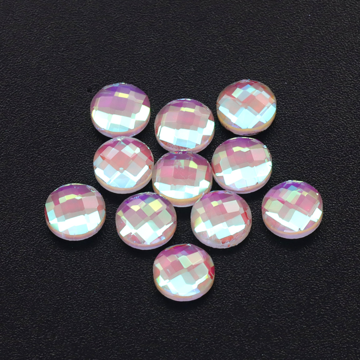 Round Shape Mocha White Flat Back Fancy Rhinestones WholesaleRhinestone