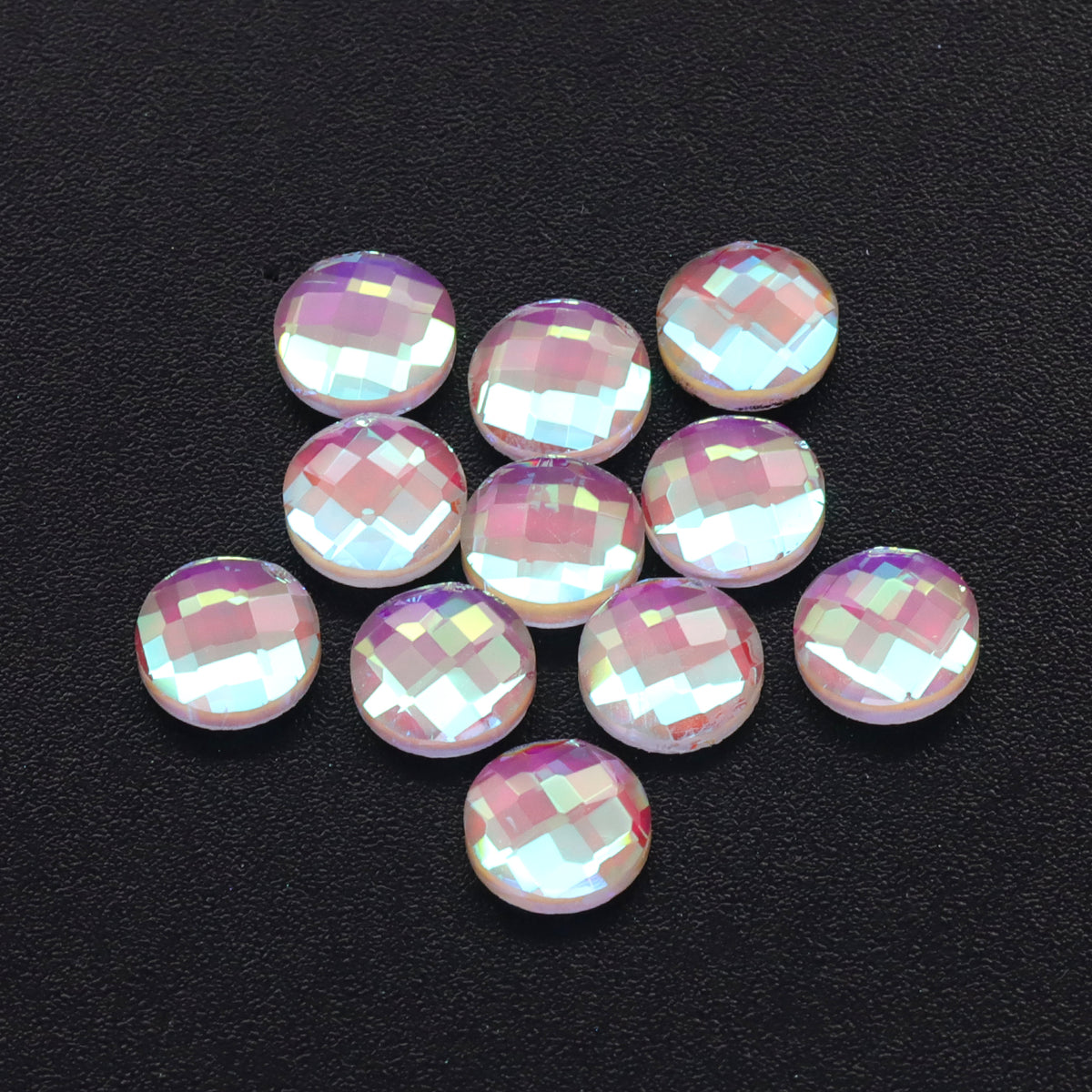Round Shape Mocha White Flat Back Fancy Rhinestones WholesaleRhinestone