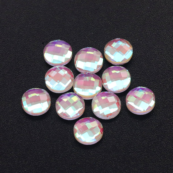 Round Shape Mocha White Flat Back Fancy Rhinestones WholesaleRhinestone