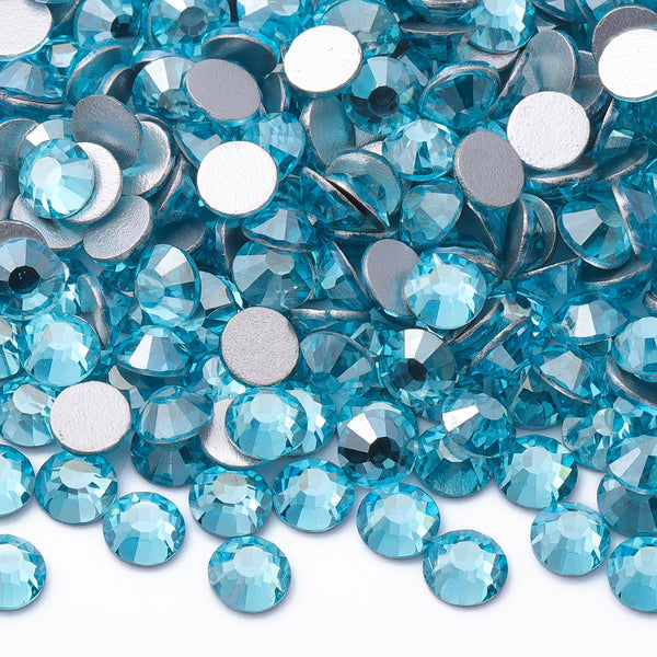 Star Aquamarine Glass FlatBack Rhinestones Silver Back WholesaleRhinestone