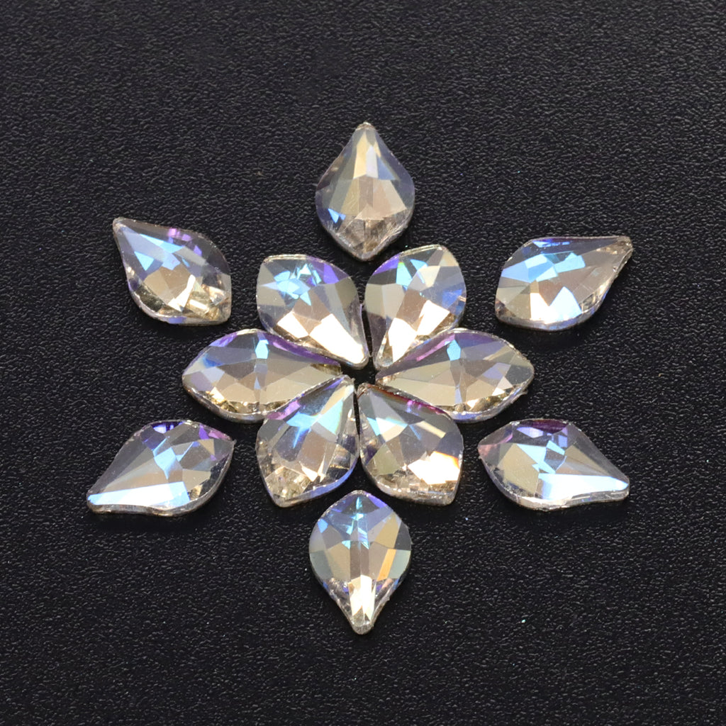 Maple leaves Shape Blue Moonlight Flat Back Fancy Rhinestones WholesaleRhinestone