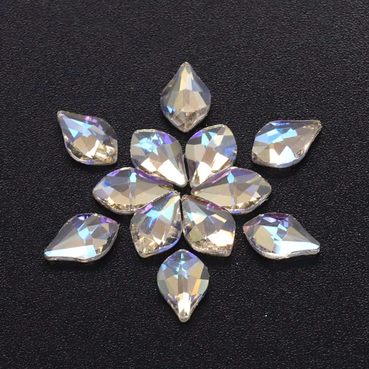 Maple leaves Shape Blue Moonlight Flat Back Fancy Rhinestones WholesaleRhinestone