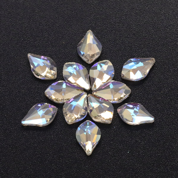 Maple leaves Shape Blue Moonlight Flat Back Fancy Rhinestones WholesaleRhinestone